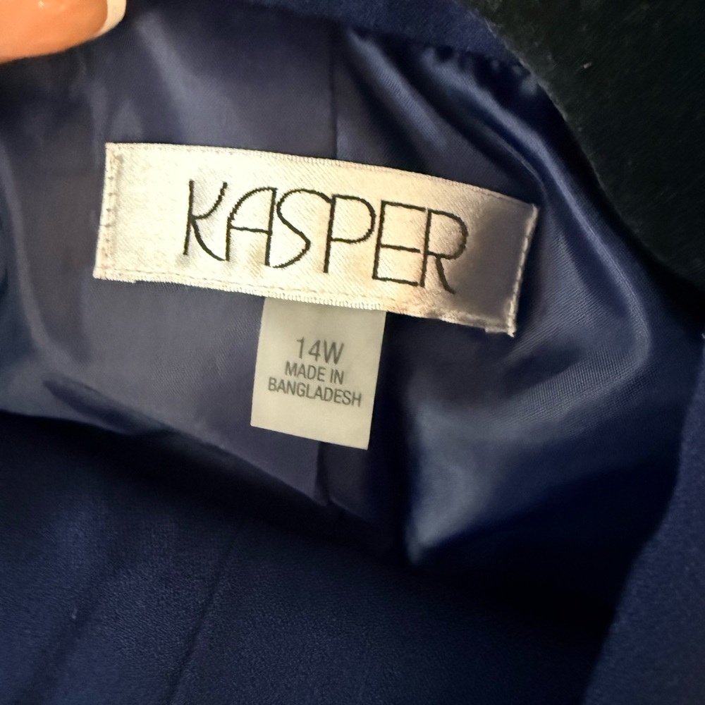 Kasper Women's Blue Blazer and Pants Set - Picture 6 of 6